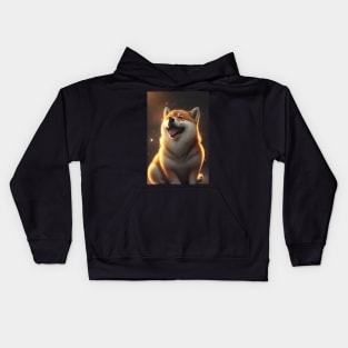 Happy Shiba Inu Dog Kids Hoodie